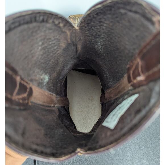 Double-H Steel Toe Cowboy Work Boots Mens 9.5D Brown Leather USA Made Distressed - Picture 10 of 10